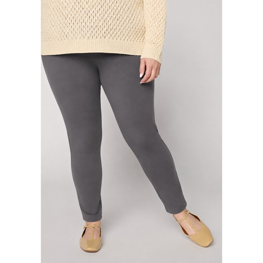 Women with Control Regular Knit Leggings Gunmetal, X-Large